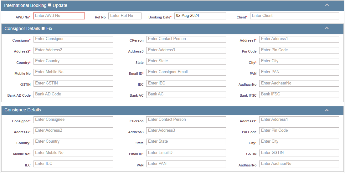 screenshot of Logistics Management Software